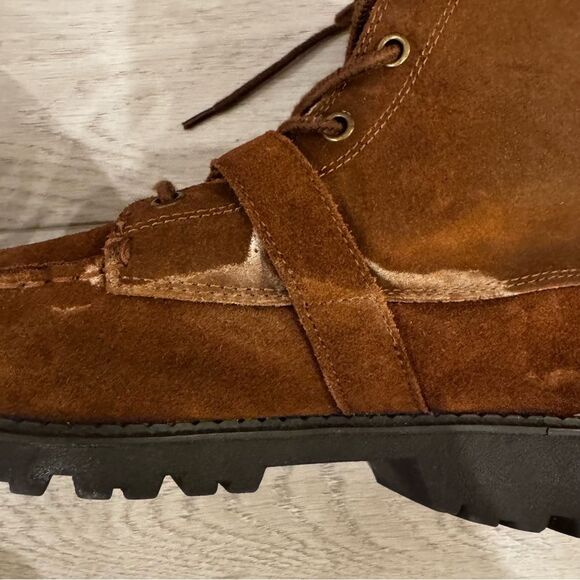 POLO Ralph Lauren Boots RANGER HI Combat Youth Sz 7 Brown Leather Moc Toe /40 EU - Picture 11 of 11